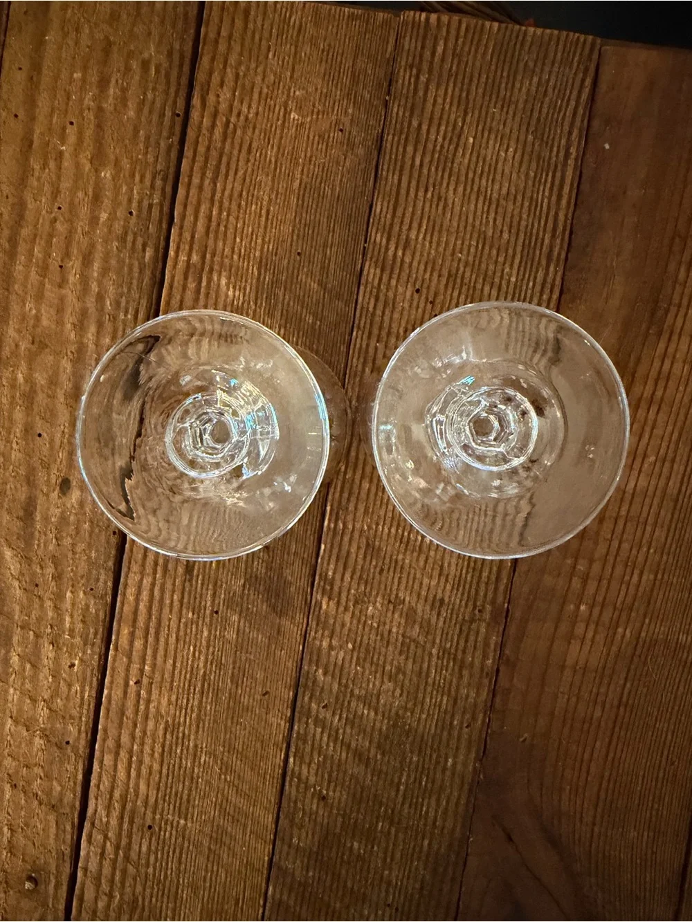 Pair of vintage MCM crystal champagne coupes